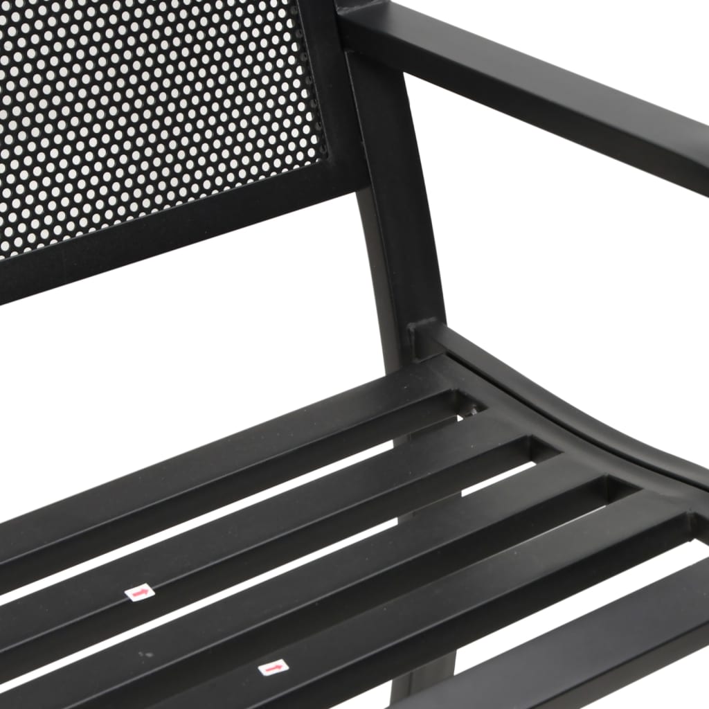 vidaXL Garden Bench | Black | Powder-Coated Steel | Standard |  Durable