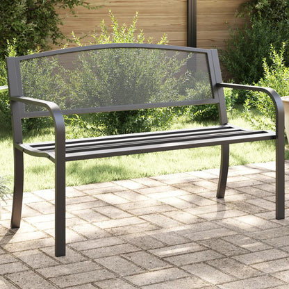 vidaXL Garden Bench | Black | Powder-Coated Steel | Standard |  Durable