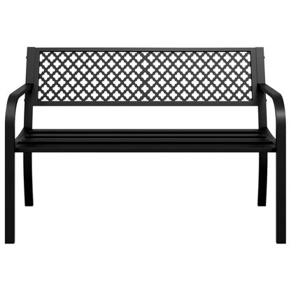 vidaXL Garden Bench 119 cm Black Steel