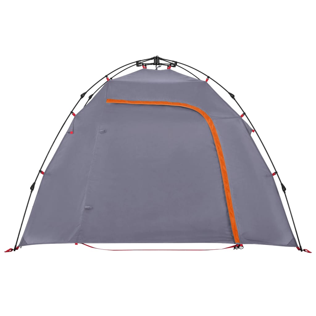 vidaXL Camping Tent Dome 3-Person Grey and Orange Quick Release