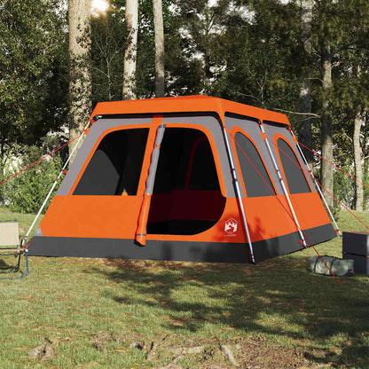vidaXL Family Tent Dome 10-Person Grey and Orange Quick Release