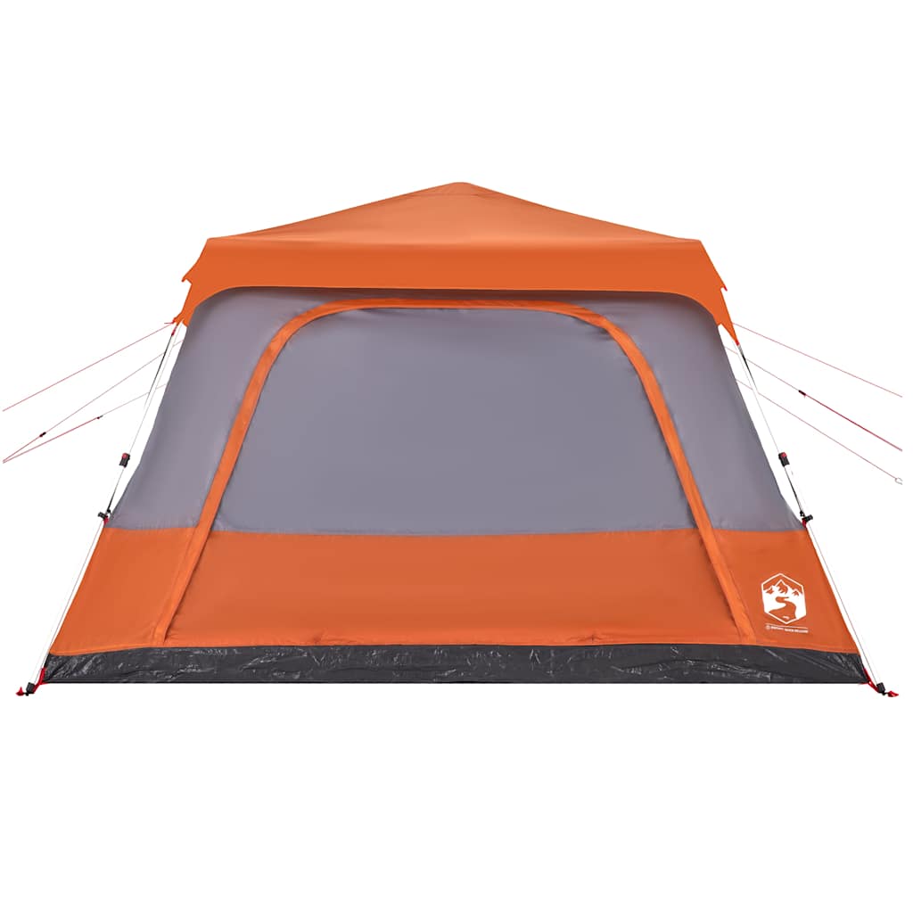 vidaXL Family Tent Dome 10-Person Grey and Orange Quick Release