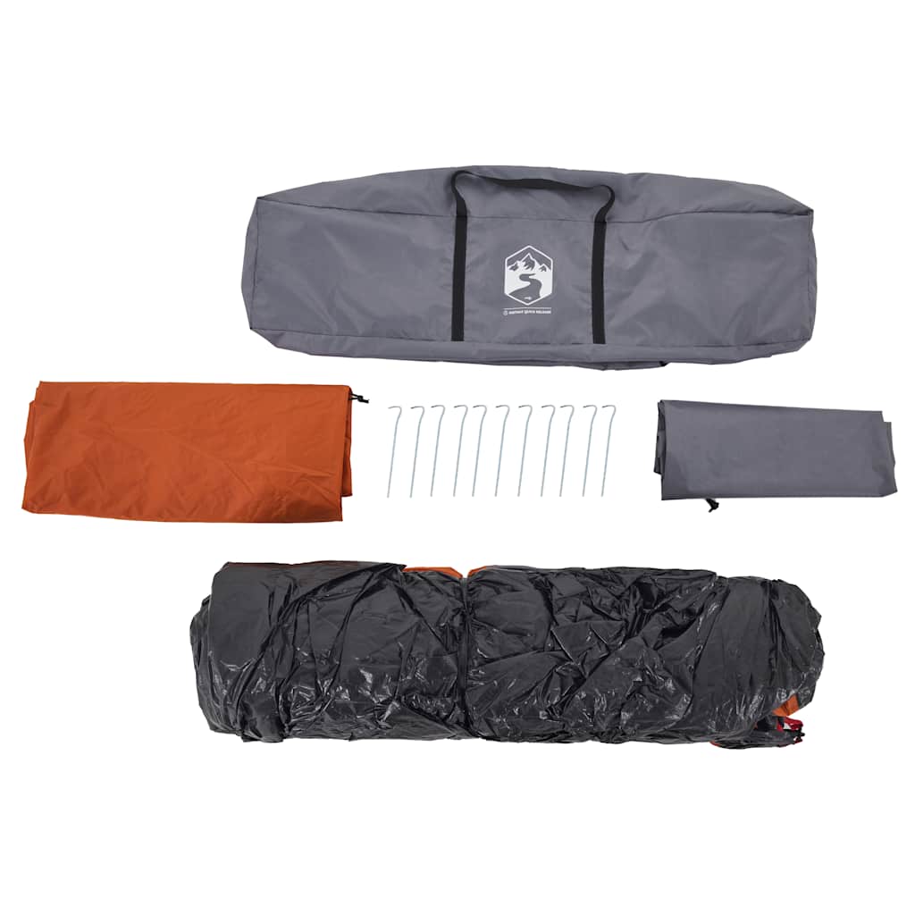 vidaXL Family Tent Dome 10-Person Grey and Orange Quick Release