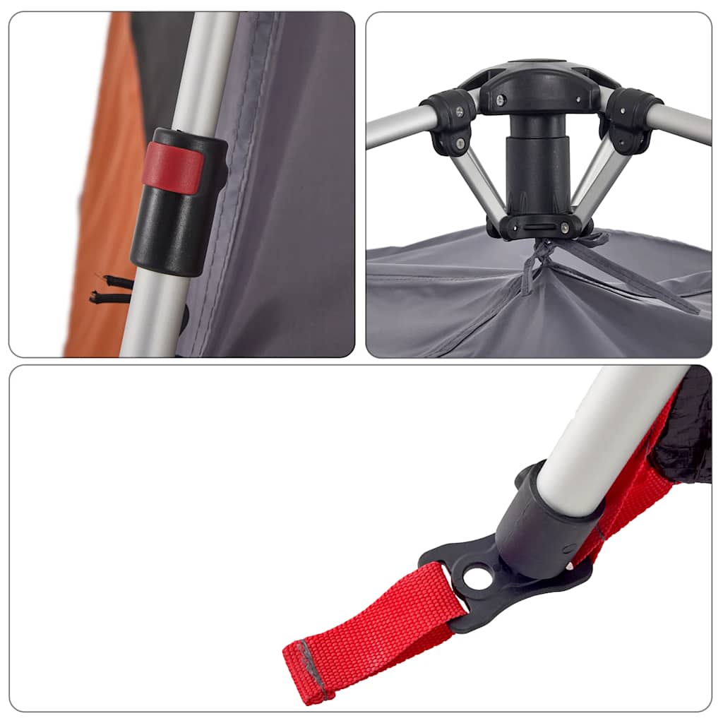 vidaXL Family Tent Dome 10-Person Grey and Orange Quick Release