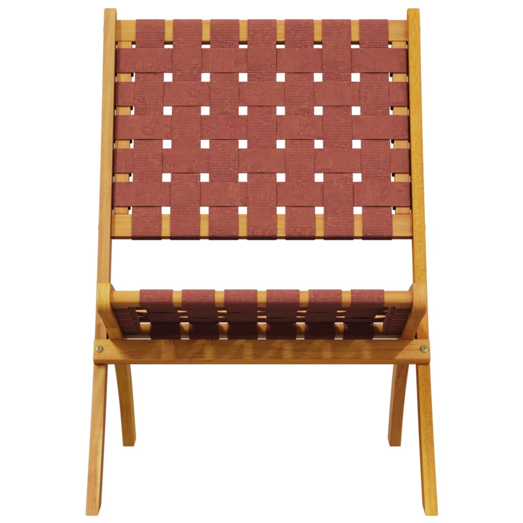 vidaXL Folding Chairs 2 pcs Red Solid Wood Acacia and Fabric