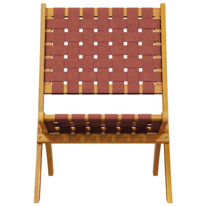 vidaXL Folding Chairs 2 pcs Red Solid Wood Acacia and Fabric