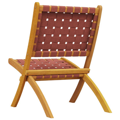 vidaXL Folding Chairs 2 pcs Red Solid Wood Acacia and Fabric