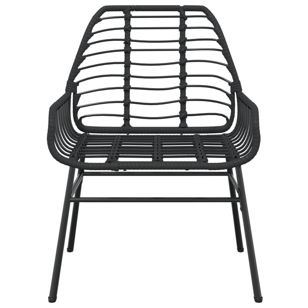 vidaXL Garden Chairs 2 pcs Black Poly Rattan