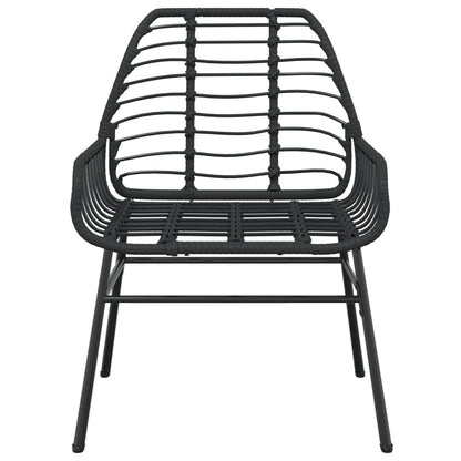 vidaXL Garden Chairs 2 pcs Black Poly Rattan