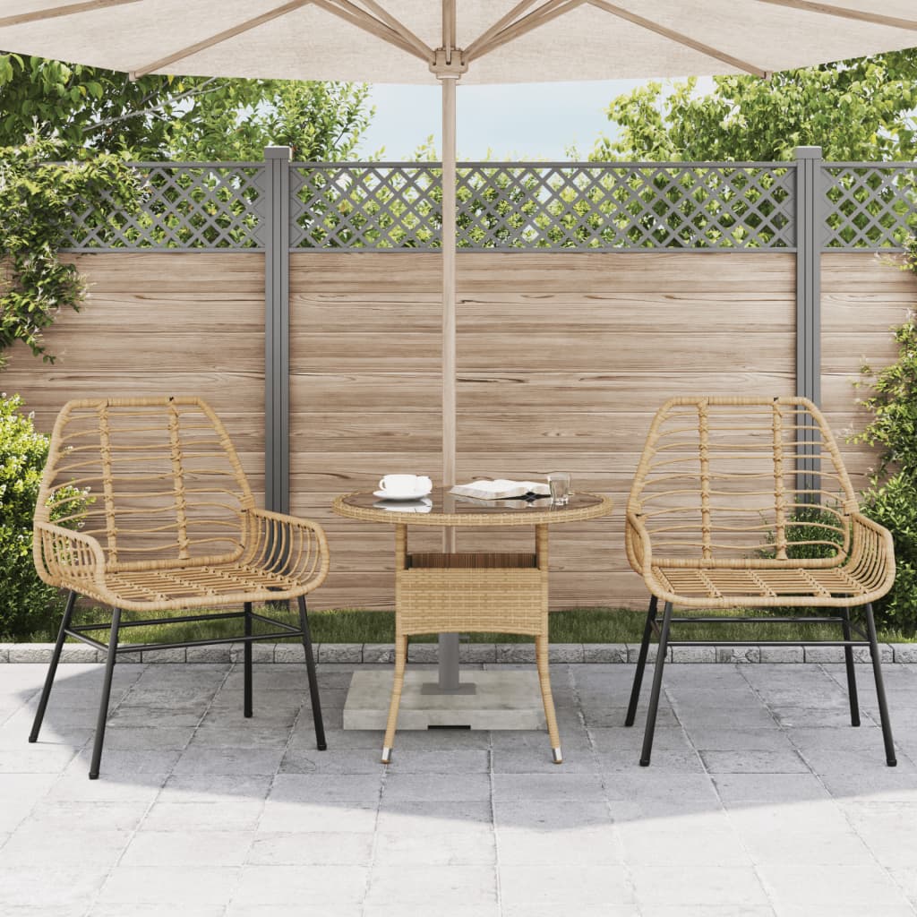vidaXL Garden Chairs 2 pcs Brown Poly Rattan