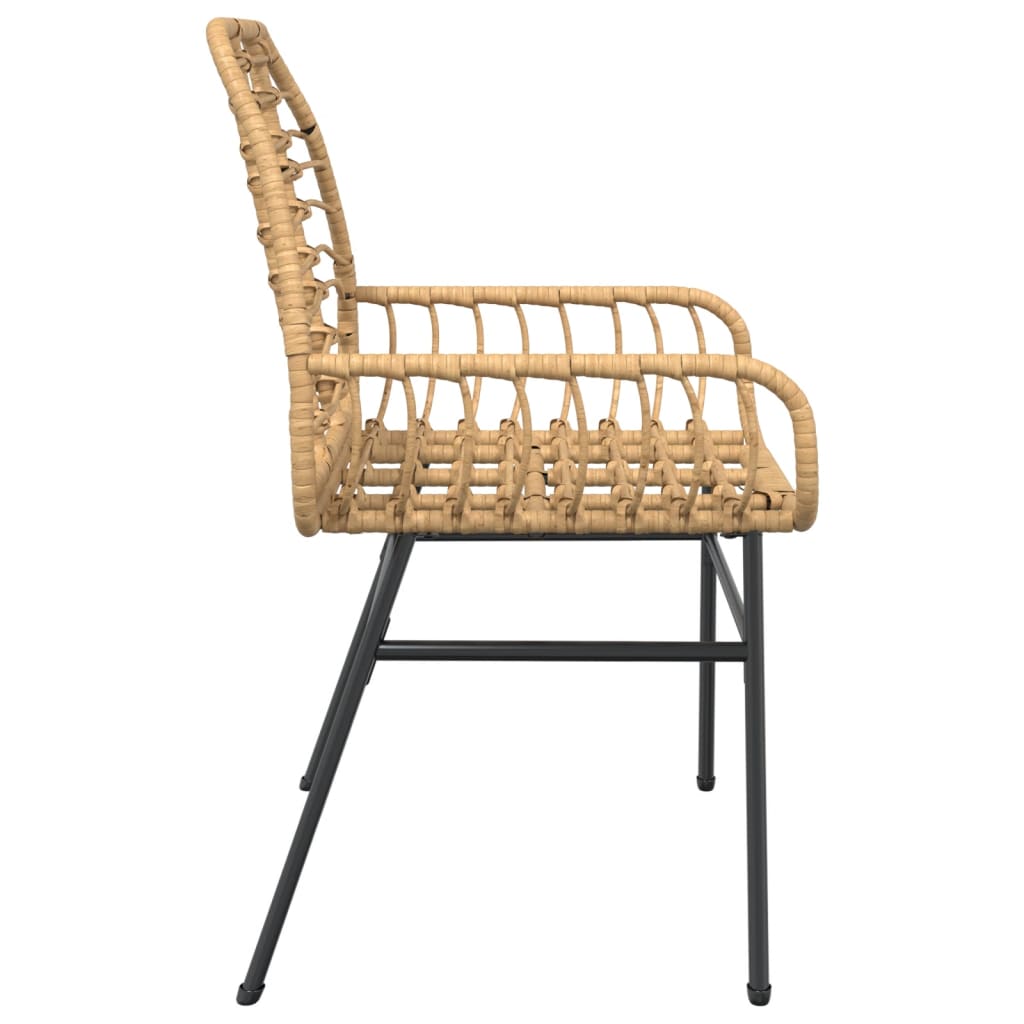 vidaXL Garden Chairs 2 pcs Brown Poly Rattan