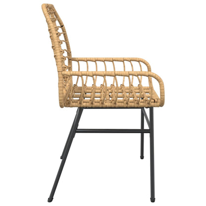 vidaXL Garden Chairs 2 pcs Brown Poly Rattan