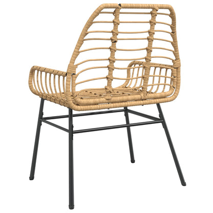 vidaXL Garden Chairs 2 pcs Brown Poly Rattan