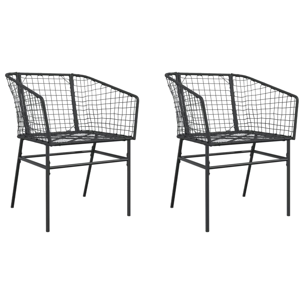 vidaXL Garden Chair | Black | PE Rattan, Powder-Coated Steel | Durable