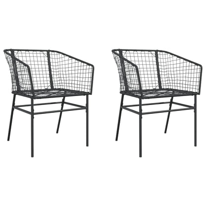 vidaXL Garden Chair | Black | PE Rattan, Powder-Coated Steel | Durable