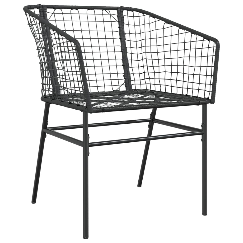 vidaXL Garden Chair | Black | PE Rattan, Powder-Coated Steel | Durable