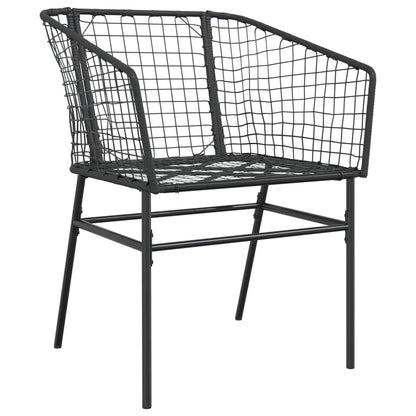 vidaXL Garden Chair | Black | PE Rattan, Powder-Coated Steel | Durable