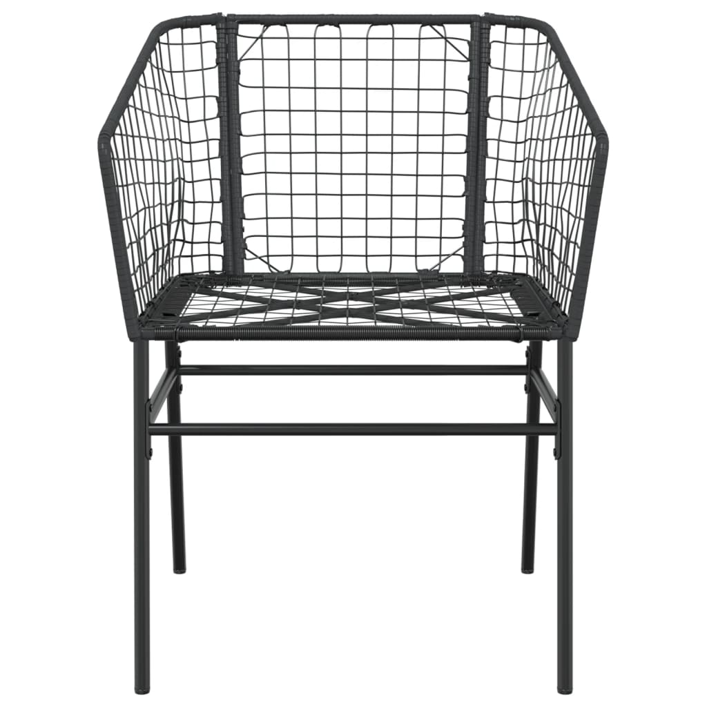vidaXL Garden Chair | Black | PE Rattan, Powder-Coated Steel | Durable