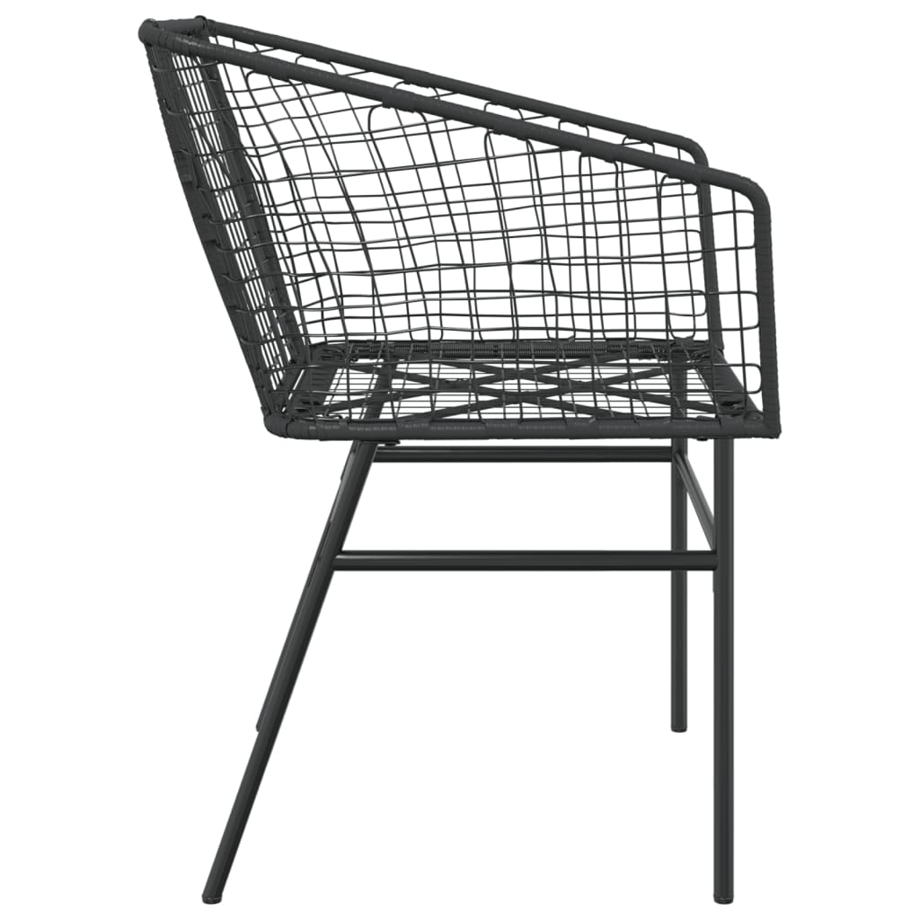 vidaXL Garden Chair | Black | PE Rattan, Powder-Coated Steel | Durable