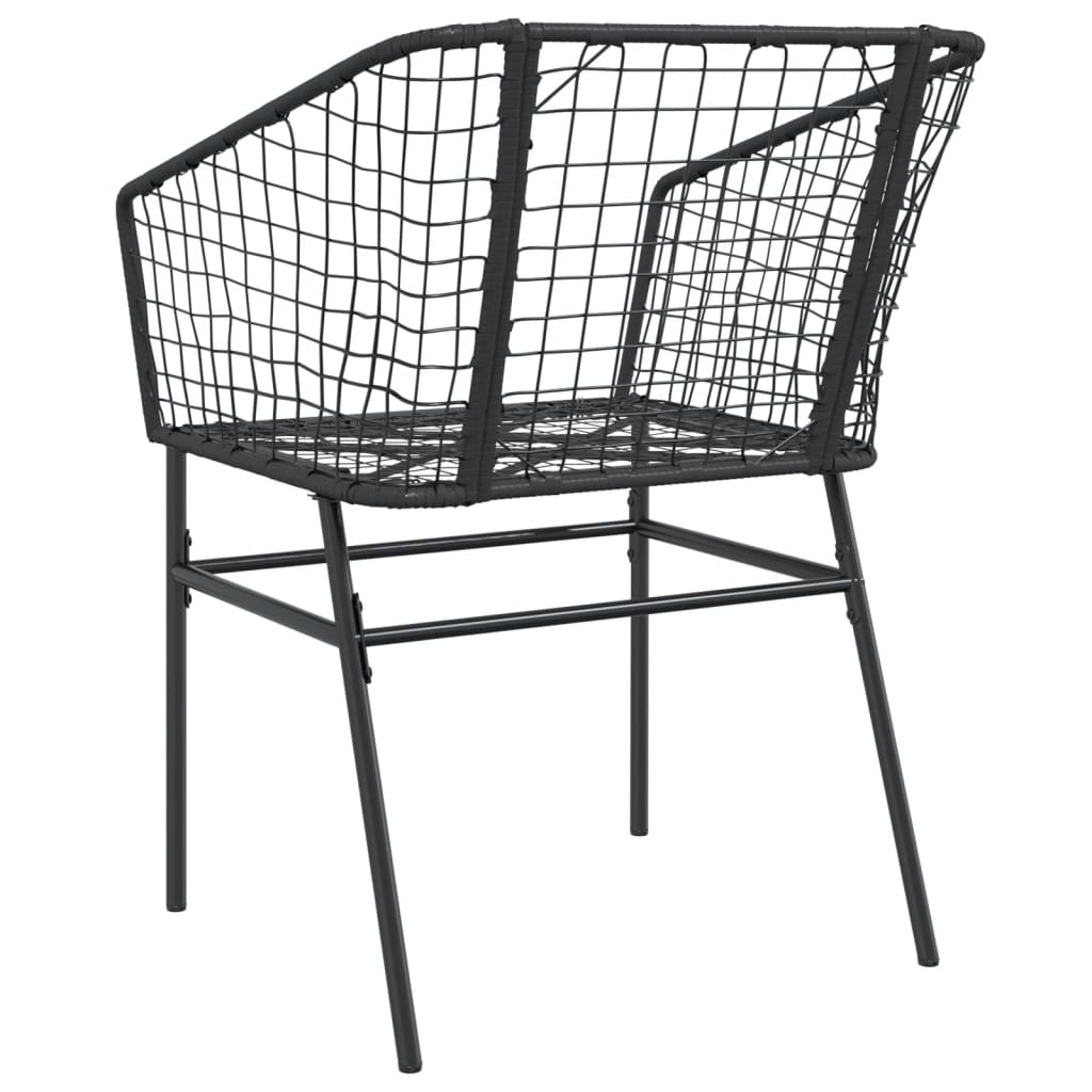 vidaXL Garden Chair | Black | PE Rattan, Powder-Coated Steel | Durable