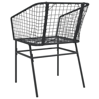 vidaXL Garden Chair | Black | PE Rattan, Powder-Coated Steel | Durable