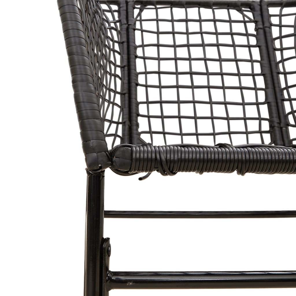 vidaXL Garden Chair | Black | PE Rattan, Powder-Coated Steel | Durable