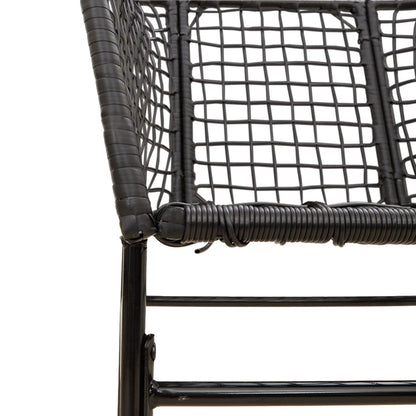 vidaXL Garden Chair | Black | PE Rattan, Powder-Coated Steel | Durable