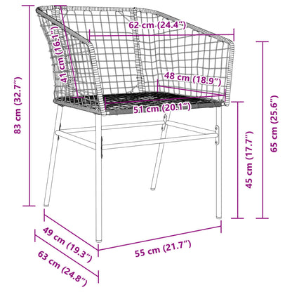 vidaXL Garden Chair | Black | PE Rattan, Powder-Coated Steel | Durable