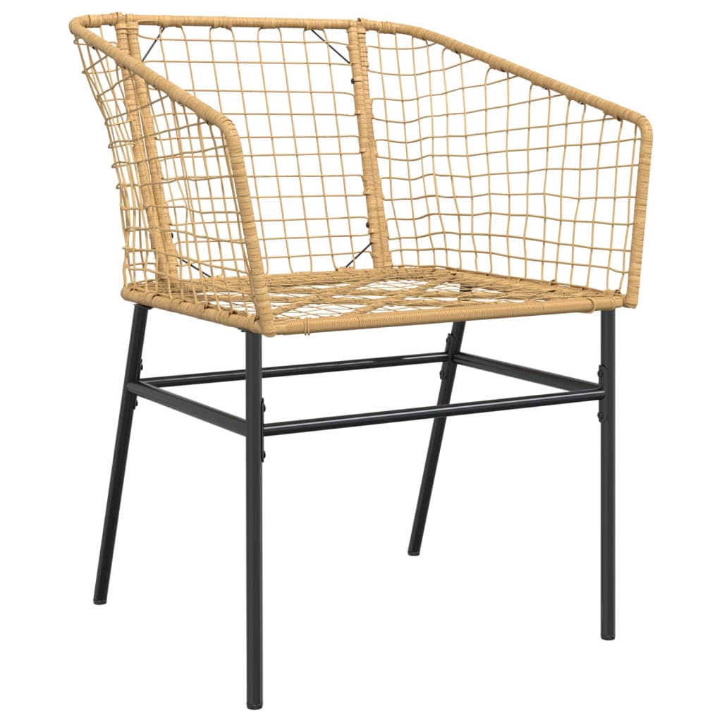 vidaXL Garden Chair | Brown | PE rattan, powder-coated steel | Standard