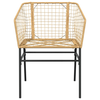 vidaXL Garden Chair | Brown | PE rattan, powder-coated steel | Standard