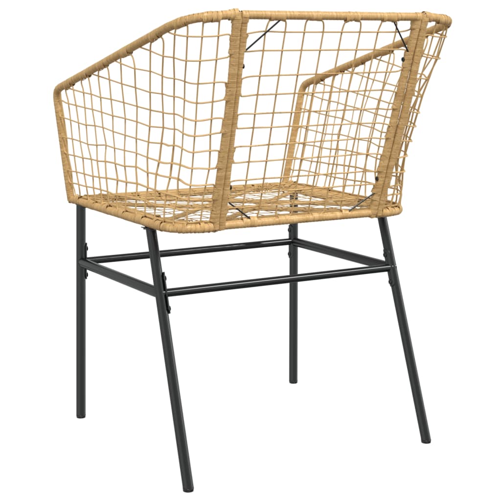 vidaXL Garden Chair | Brown | PE rattan, powder-coated steel | Standard