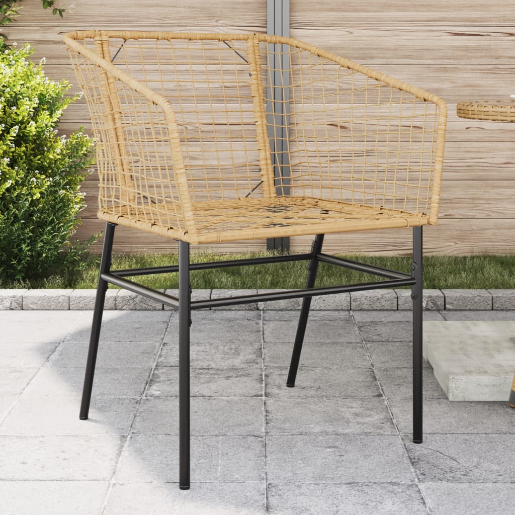 vidaXL Garden Chair | Brown | PE rattan, powder-coated steel | Standard