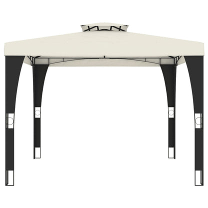 vidaXL Gazebo with Double Roof Cream 2.98x2.98 m Steel