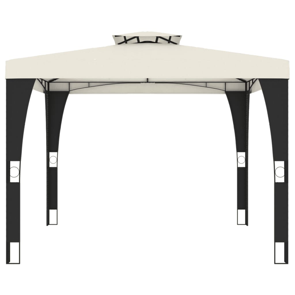 vidaXL Gazebo with Double Roof Cream 2.98x2.98 m Steel
