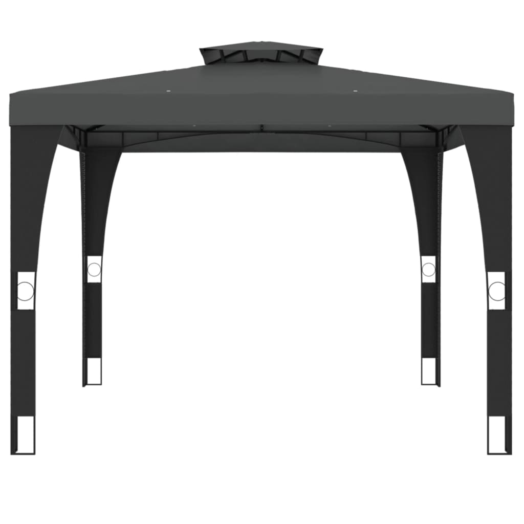 vidaXL Gazebo with Double Roof Anthracite 2.98x2.98 m Steel
