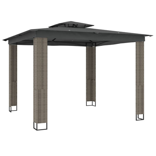 vidaXL Gazebo with Double Roof Anthracite 2.94x2.94 m Steel