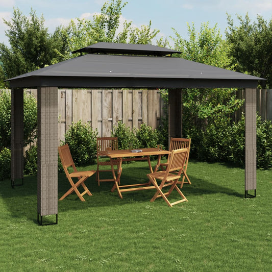 vidaXL Gazebo | Anthracite | Powder-coated steel, polyester with PA coating