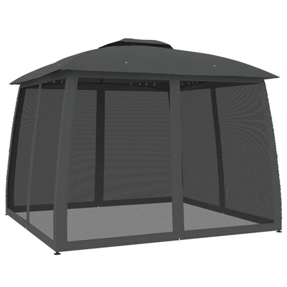 vidaXL Gazebo with Double Roof&Mesh Walls Anthracite 2.93x2.93 m Steel