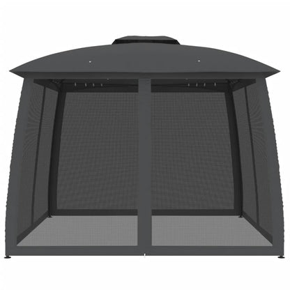 vidaXL Gazebo with Double Roof&Mesh Walls Anthracite 2.93x2.93 m Steel