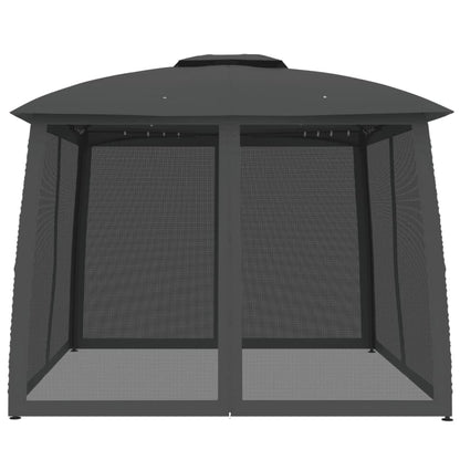 vidaXL Gazebo with Double Roof&Mesh Walls Anthracite 2.93x2.93 m Steel