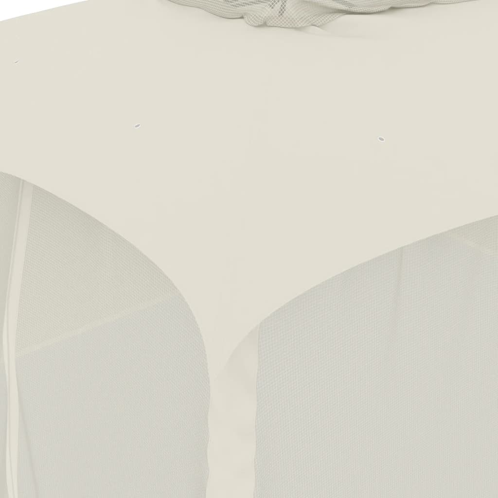 vidaXL Gazebo with Double Roof and Mesh Walls Cream 3.93x2.93 m Steel