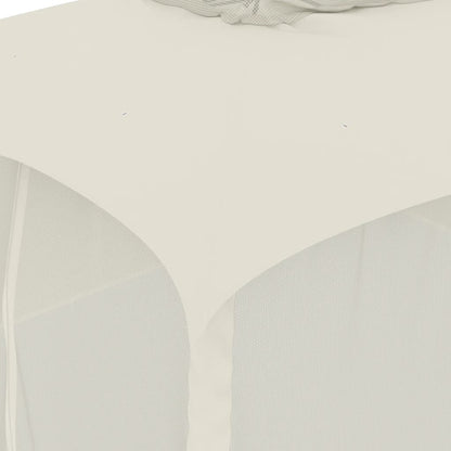 vidaXL Gazebo with Double Roof and Mesh Walls Cream 3.93x2.93 m Steel