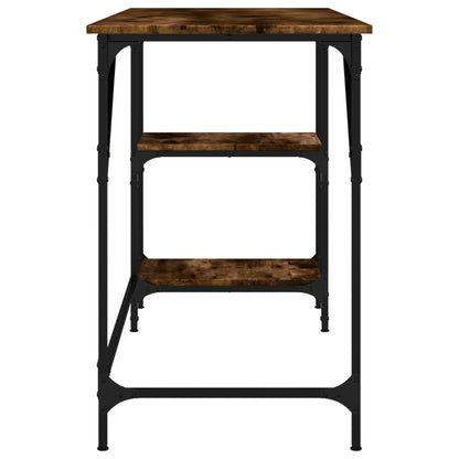 vidaXL Desk Smoked Oak 120x50x75 cm Metal and Engineered Wood