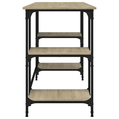 vidaXL Desk Sonoma Oak 140x50x75 cm Metal and Engineered Wood