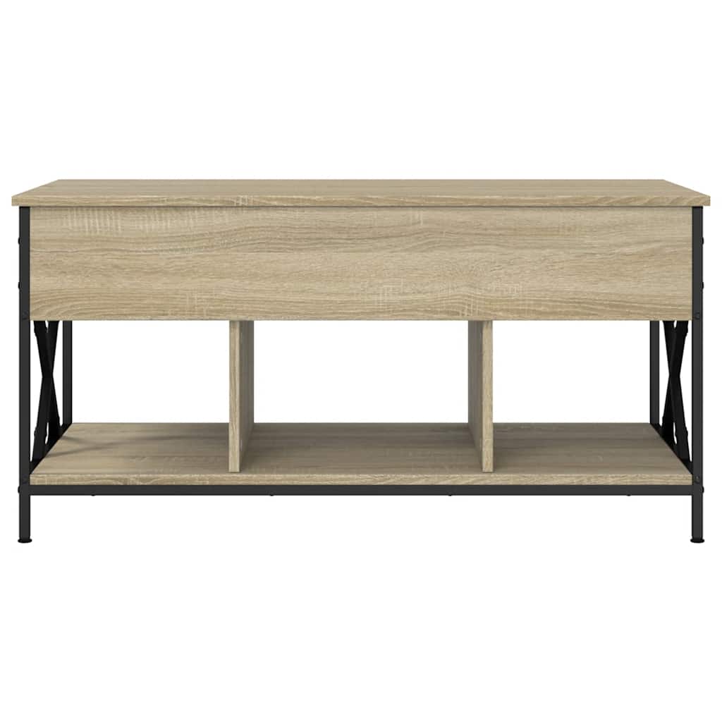 vidaXL Coffee Table Sonoma Oak 100x55x50 cm Engineered Wood and Metal