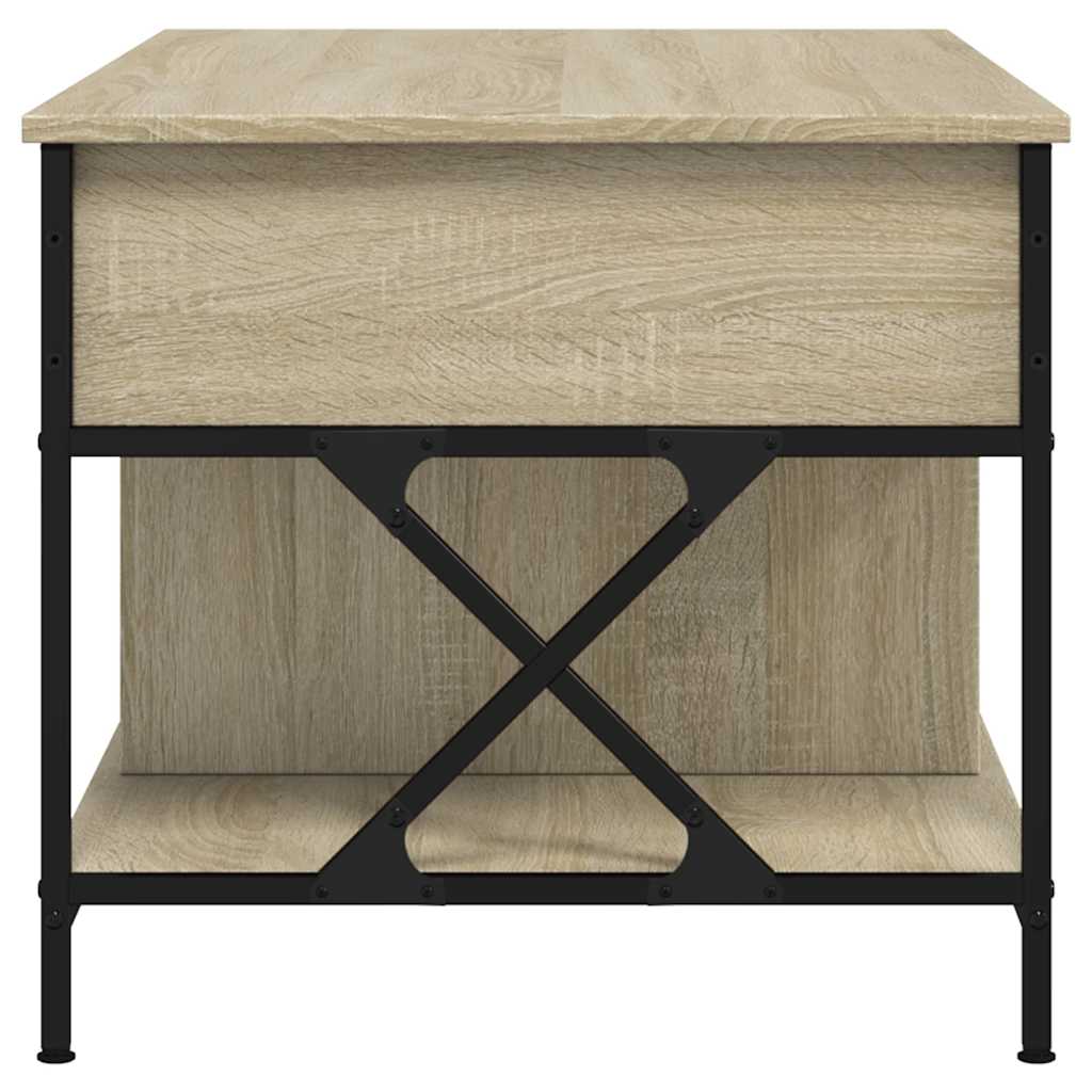 vidaXL Coffee Table Sonoma Oak 100x55x50 cm Engineered Wood and Metal