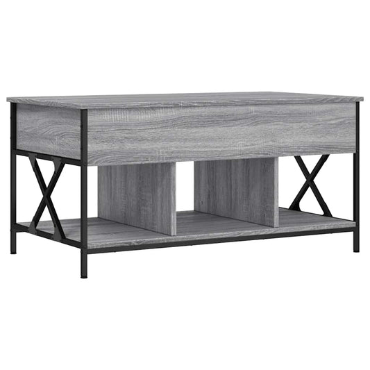 vidaXL Coffee Table Grey Sonoma 100x55x50 cm Engineered Wood and Metal