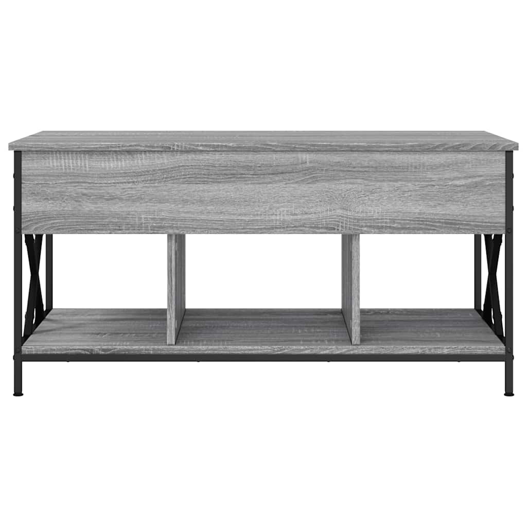 vidaXL Coffee Table Grey Sonoma 100x55x50 cm Engineered Wood and Metal