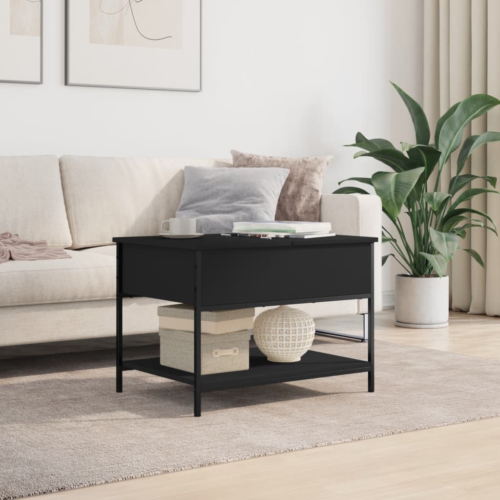 vidaXL Coffee Table | Black | Engineered wood, metal | Adjustable Feet