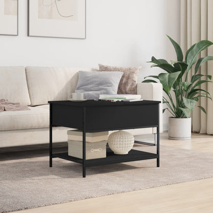 vidaXL Coffee Table | Black | Engineered wood, metal | Adjustable Feet